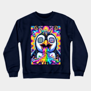 trippy alien space penguin Crewneck Sweatshirt